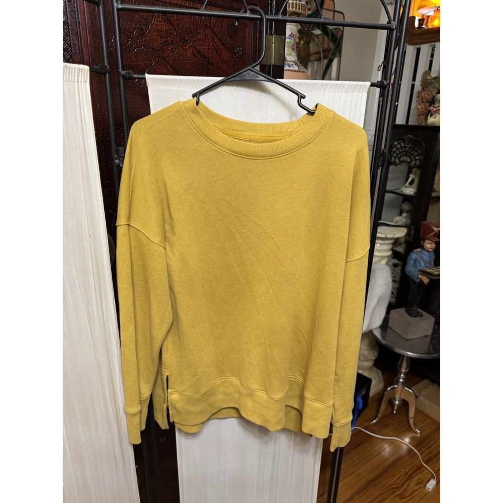 Time and Tru Womens Mustard Yellow Crewneck Sweatshirt Medium 8-10 TT31100012930